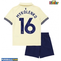 Everton Vitaliy Mykolenko #16 Auswärts Trikotsatz Kinder 2025-26 Kurzarm (+ Kurze Hosen)